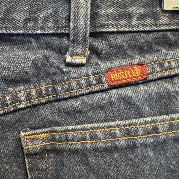 Rustler Jeans Mens 38x29 Blue Denim Relaxed Fit Straight Leg Classic 87619PW - Picture 7 of 13